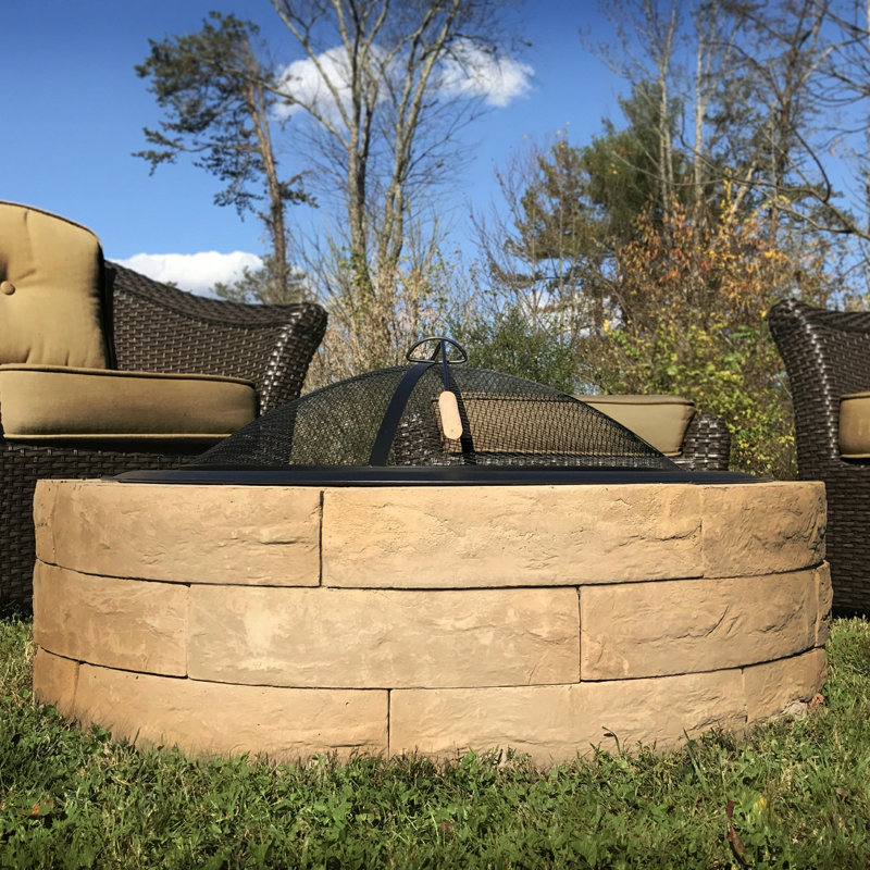 OutdoorDistinctions Acadia Concrete Wood Burning Fire pit Wayfair